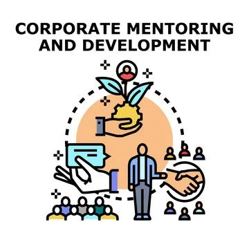 Corporate mentoring developing business success and growth Stock Illustration