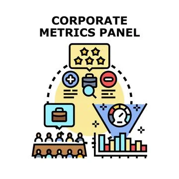 Corporate metrics panel for business performance analysis 스톡 일러스트