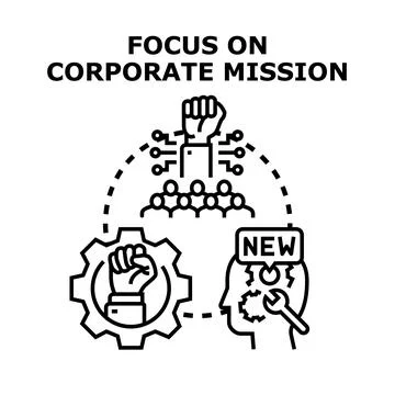 Corporate mission strategy developing new ideas concept 库存插图