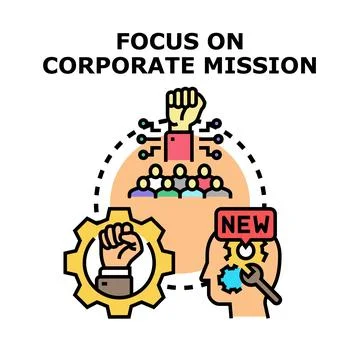 Corporate mission strategy developing new ideas concept Stock Illustration