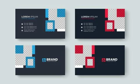 Corporate modern creative and simple business card design layout template. Stock Illustration