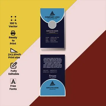 Corporate Modern id card Vector Template for Corporate company Professional Stock Illustration