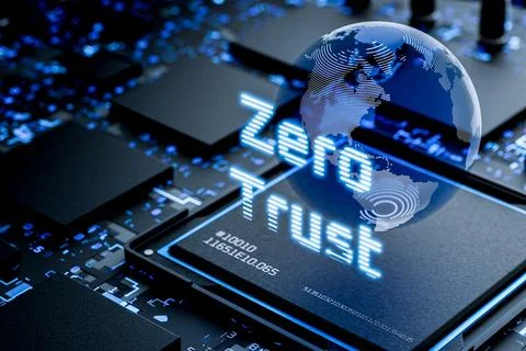 Corporate network administration. Security model "Zero trust". Network security Stock Illustration