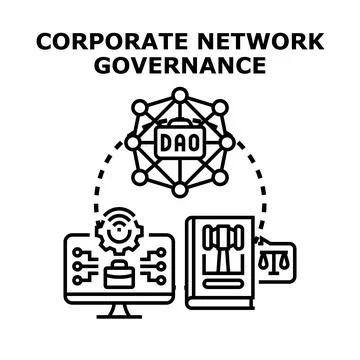 Corporate network governance managing decentralized system administration Stock Illustration