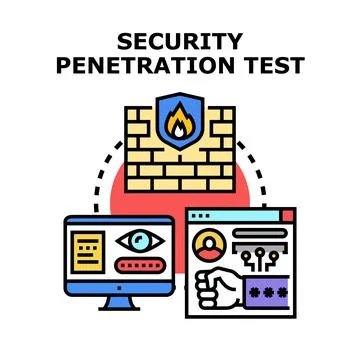 Corporate network security penetration test concept Stock Illustration