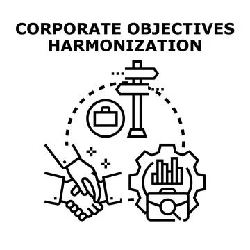 Corporate objectives harmonization concept vector illustration Stock Illustration