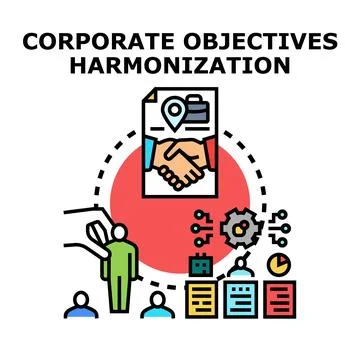 Corporate objectives harmonization concept vector illustration イラスト素材