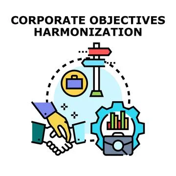 Corporate objectives harmonization concept vector illustration Stock Illustration