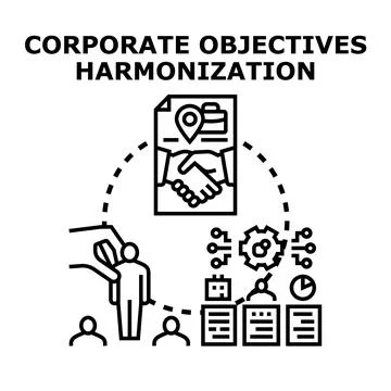 Corporate objectives harmonization concept vector illustration Stock Illustration