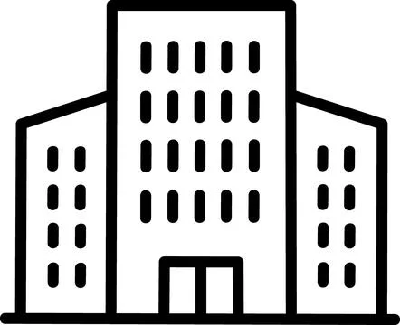 Corporate office building infrastructure linear icon Stock Illustration