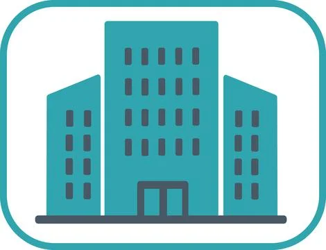 Corporate office cloud technology building icon Stock Illustration