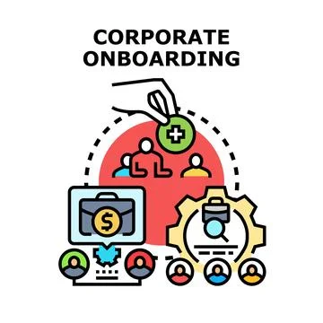 Corporate onboarding process developing new employees 스톡 일러스트