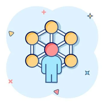 Corporate organization chart people vector icon in comic style. People cooper Stock Illustration