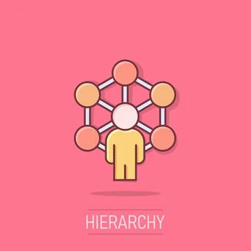 Corporate organization chart people vector icon in comic style. People coop.. Stock Illustration