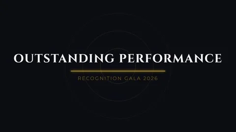 Corporate outstanding performance text reveal on black background for achie.. Stock Footage 337577652