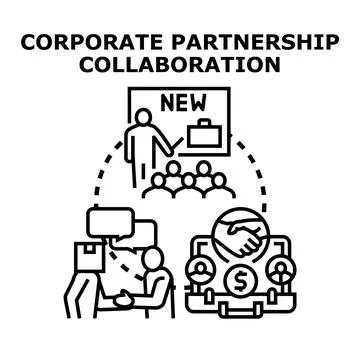 Corporate partnership collaboration developing business strategy 스톡 일러스트