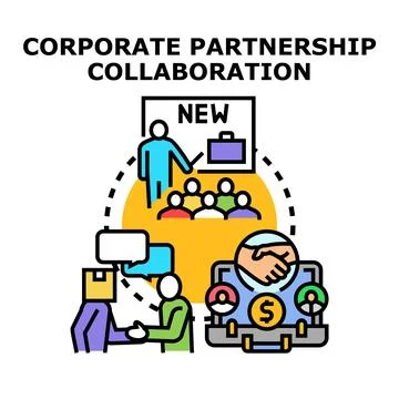 Corporate partnership collaboration developing business strategy 스톡 일러스트