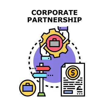 Corporate partnership developing business collaboration and strategy 스톡 일러스트