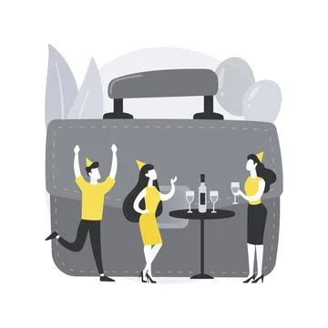 Corporate party abstract concept vector illustration. Ilustración de archivo