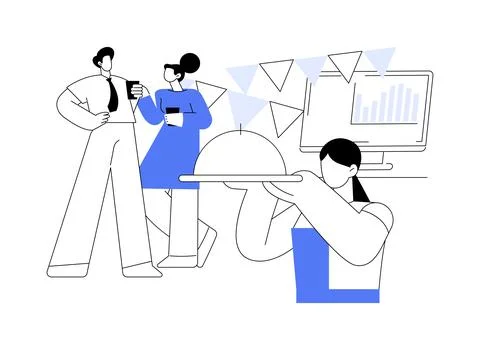 Corporate party abstract concept vector illustration. Ilustración de archivo