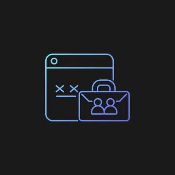 Corporate password gradient vector icon for dark theme 스톡 일러스트
