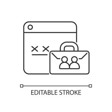 Corporate password linear icon Stock Illustration