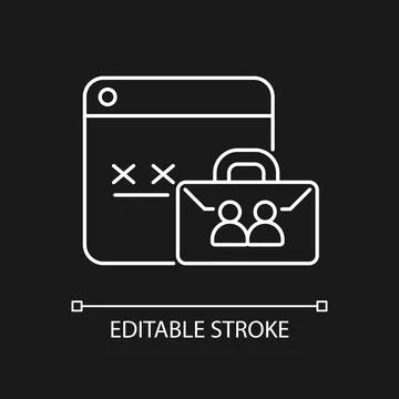 Corporate password white linear icon for dark theme 스톡 일러스트