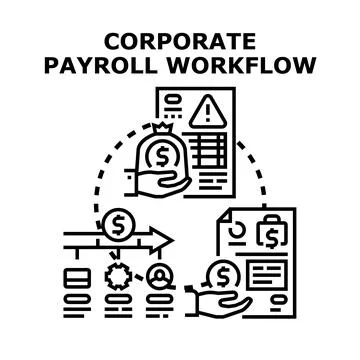 Corporate payroll workflow process management Stock Illustration