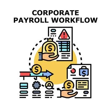 Corporate payroll workflow process management Stock Illustration