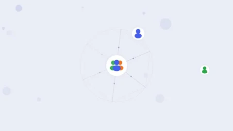 Corporate peer network org chart. Flat design, light mode Stock Footage 342621836