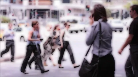 Corporate people at a road crossing Stock Footage