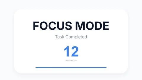 Corporate presentation slide: Focus Mode and Task Completion graphic template Stock Footage 336879800