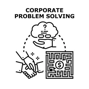 Corporate problem solving finding business solution concept 스톡 일러스트