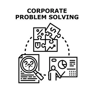 Corporate problem solving finding business strategy solutions loop イラスト素材