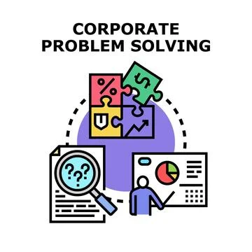 Corporate problem solving finding business strategy solutions loop Stockillustratie