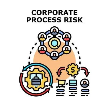 Corporate process risk management analyzing business workflow 스톡 일러스트