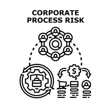 Corporate process risk management analyzing business workflow イラスト素材