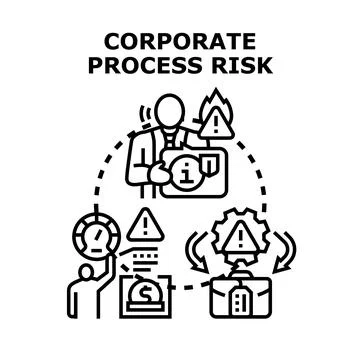 Corporate process risk management and assessment concept Illustrazione stock