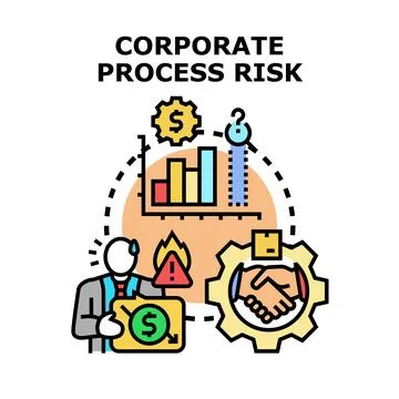 Corporate process risk management and strategy implementation Illustrazione stock