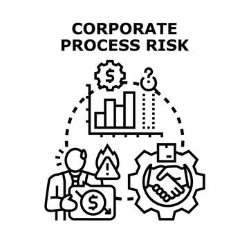 Corporate process risk management and strategy implementation Stock Illustration