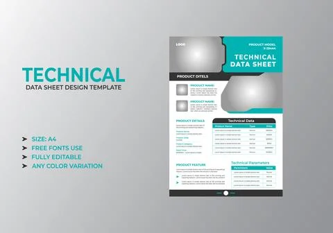 Corporate Product Data Sheet Template Stock Illustration