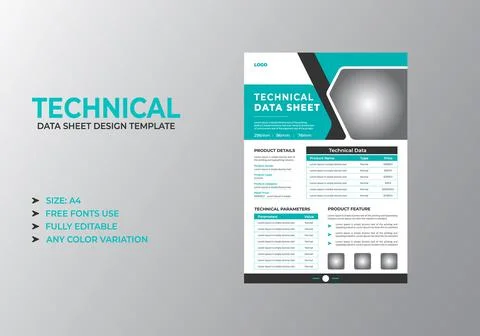 Corporate Product Specification Layout Stock Illustration