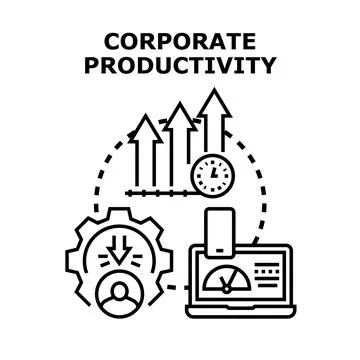 Corporate productivity increasing with efficient business management Stock Illustration