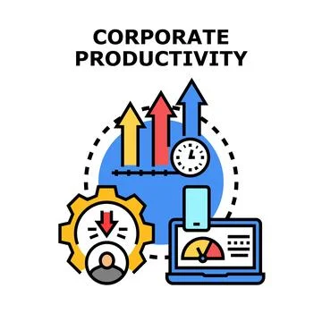 Corporate productivity increasing with efficient business management Stock Illustration