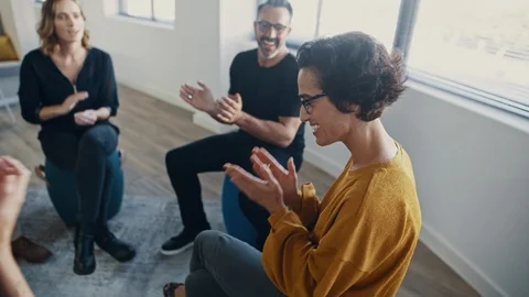 Corporate professionals in a personal development training program Stock Footage 129950515