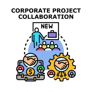 Corporate project collaboration concept creating team partnership Stock Illustration