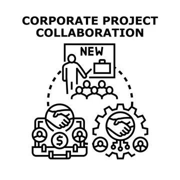 Corporate project collaboration concept creating team partnership Stock Illustration