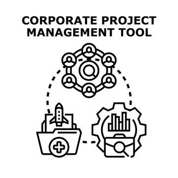 Corporate project management tool developing business solution イラスト素材