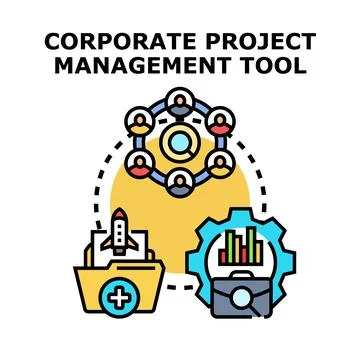 Corporate project management tool developing business solution Stock Illustration
