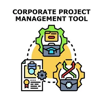 Corporate project management tool optimizing business strategy Stock Illustration